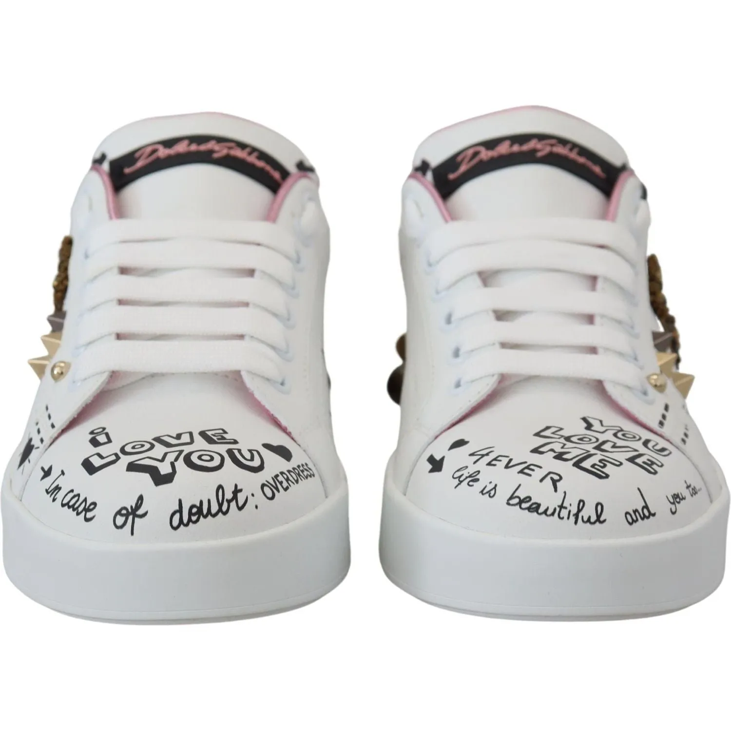 Dolce & Gabbana Queen Crown Chic Leather Sneakers