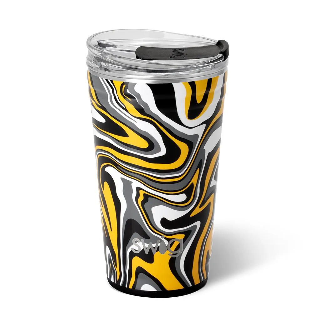 Fanzone Black   Yellow Party Cup 24oz