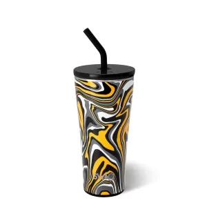 Fanzone Black   Yellow Straw Tumbler 32oz