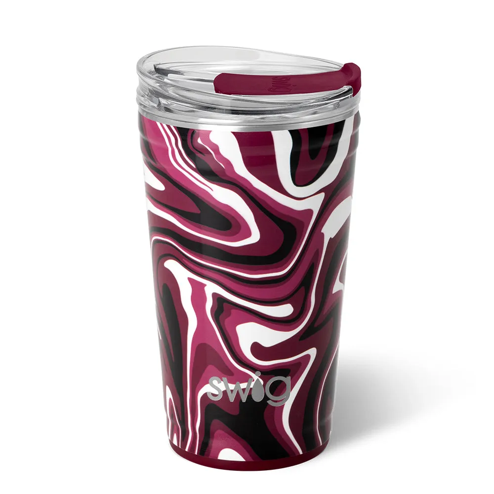 Fanzone Maroon   Black Party Cup 24oz