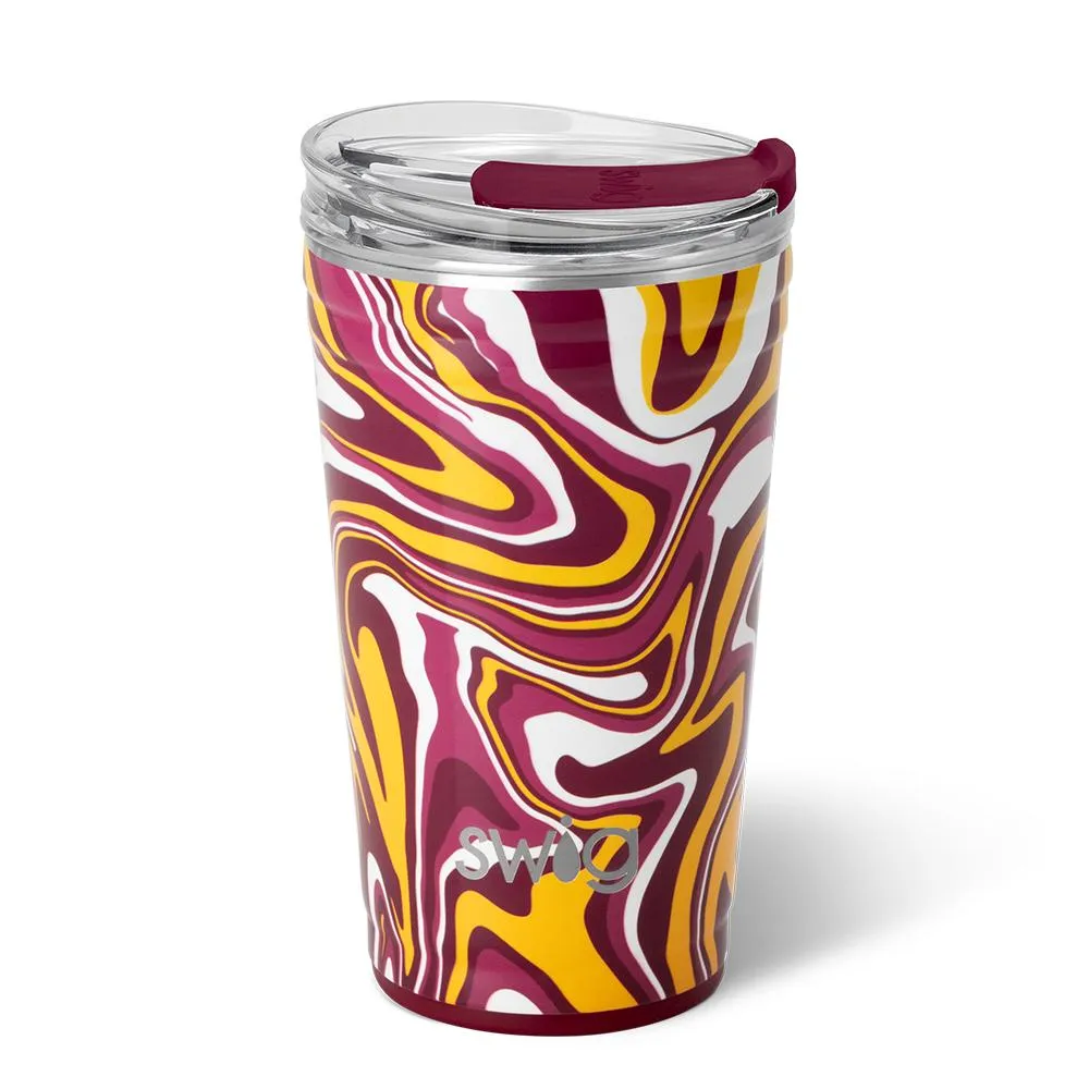 Fanzone Maroon   Yellow Party Cup 24oz