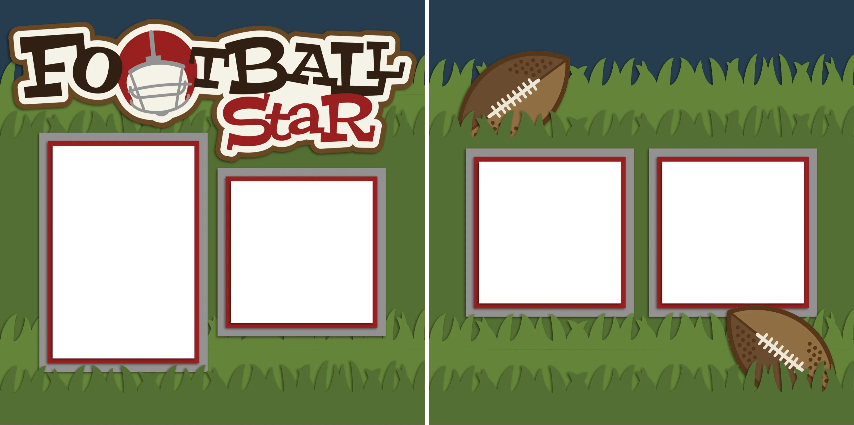 Football Star - Digital Scrapbook Pages - INSTANT DOWNLOAD