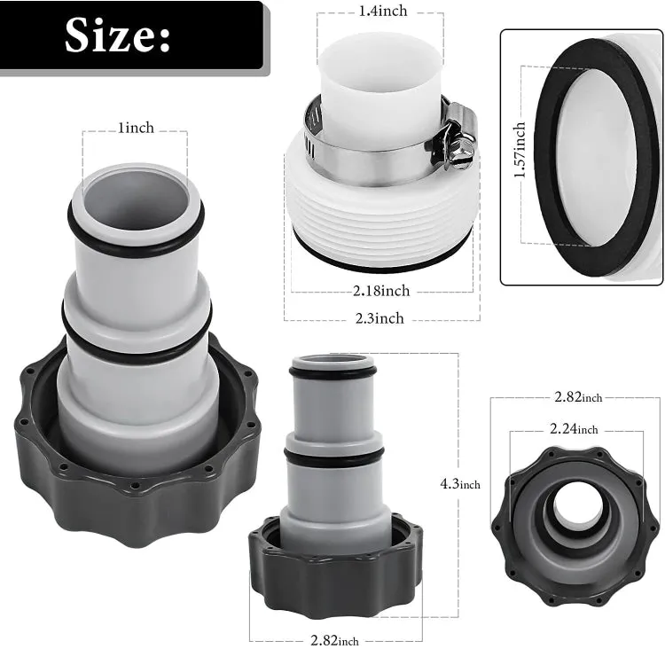 For Intex Pool Hose Adapter with Internal Thread, Spec: A Set