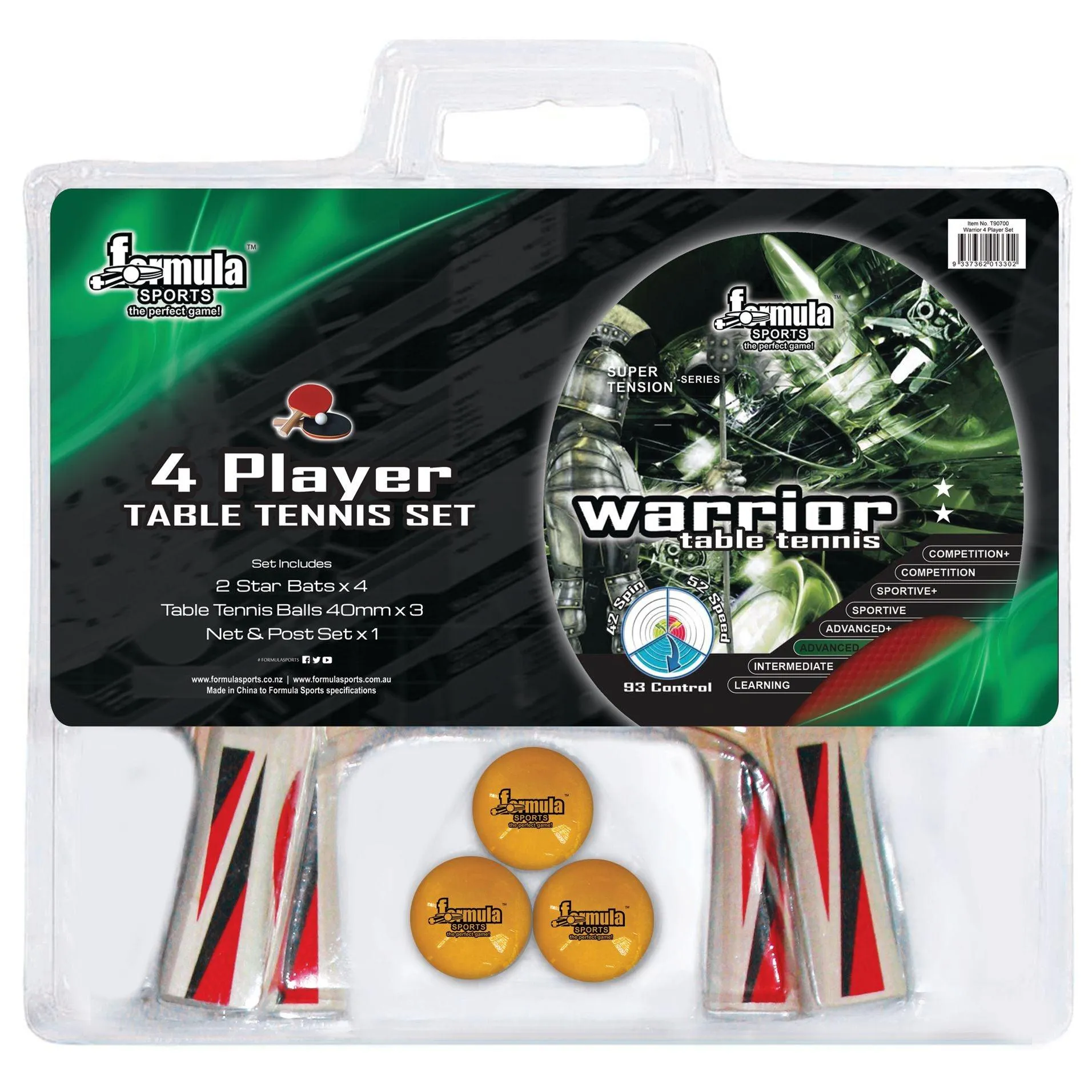 Formula Sports Warrior 4 Player Table Tennis Set