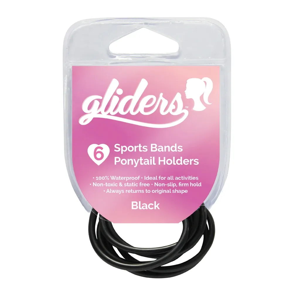 Freestyle Gliders Non-Slip Sports Bands Black 6pc