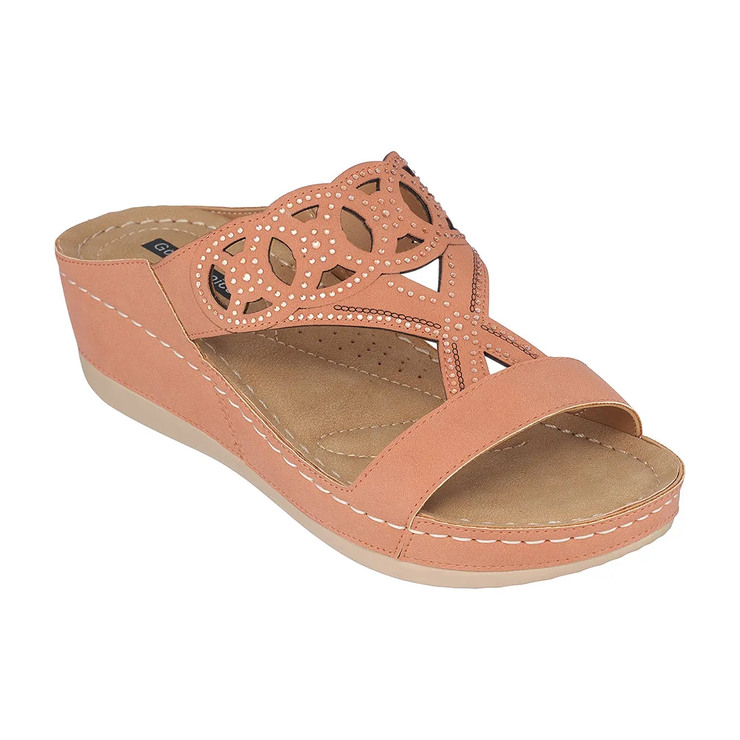 Ganni Orange Wedge Sandals