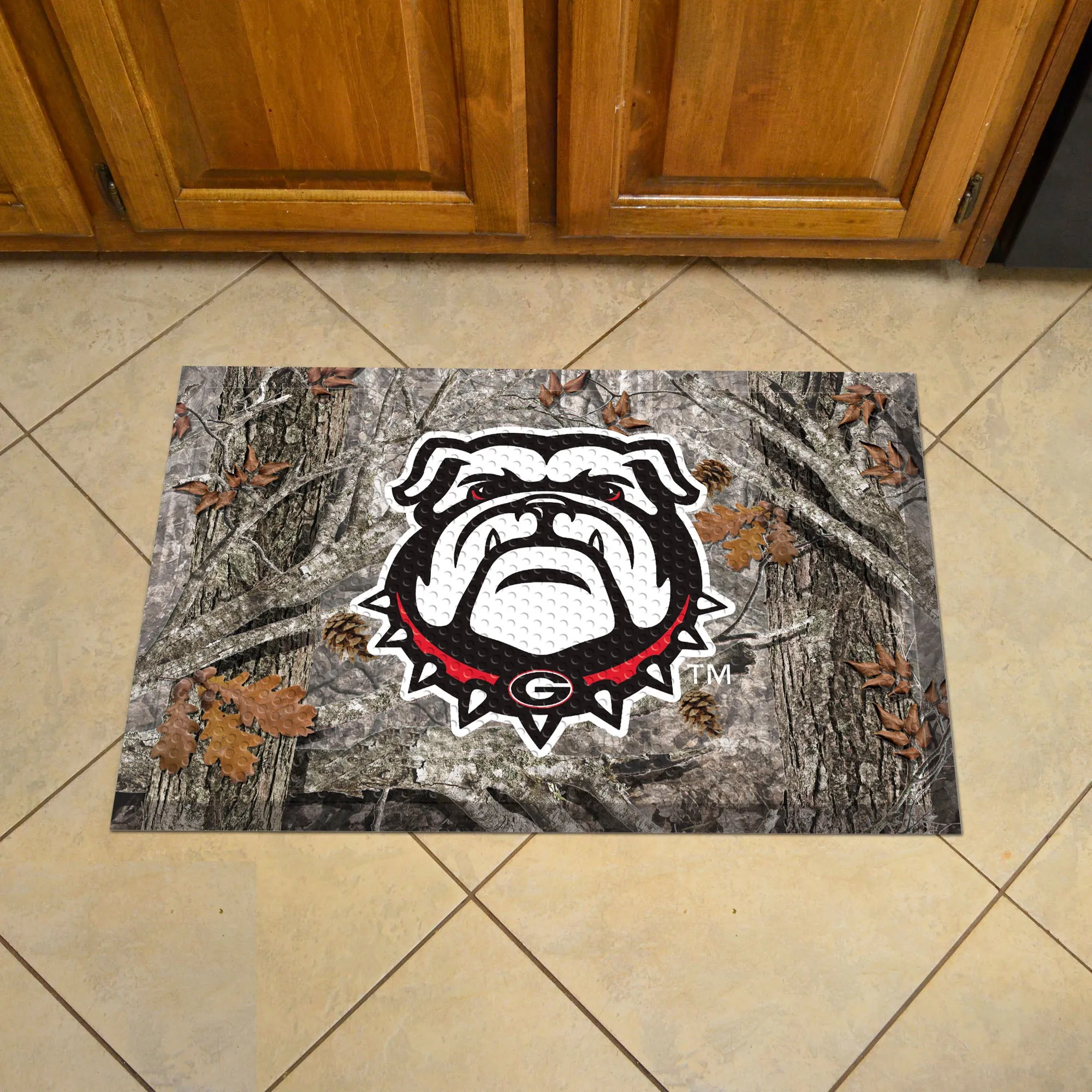 Georgia Bulldogs Camo Rubber Scraper Door Mat