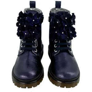 Girls Blue Flower Boots