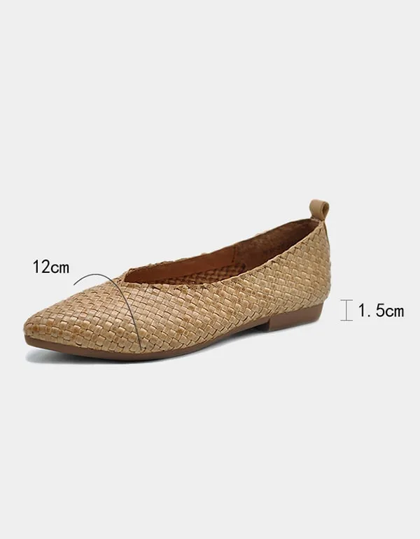 Hand-Woven Retro Leather Fashion Pumps