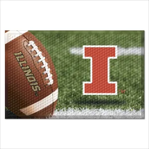 Illinois Illini Rubber Scraper Door Mat