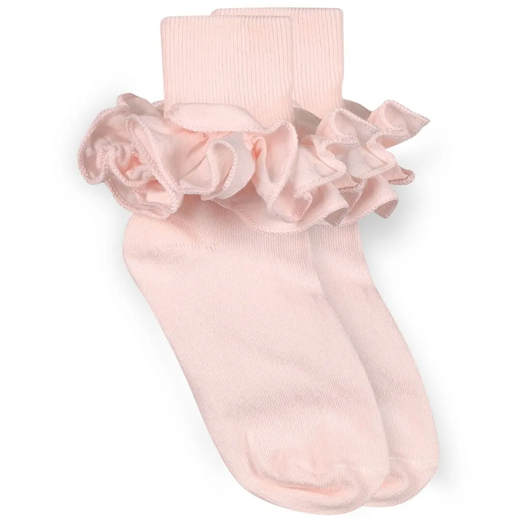 Jefferies Socks Misty Ruffle Lace Turn Cuff Socks 1 Pair