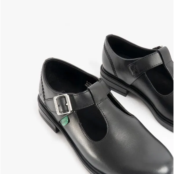 LACH T-BAR Girls Leather Shoes Black