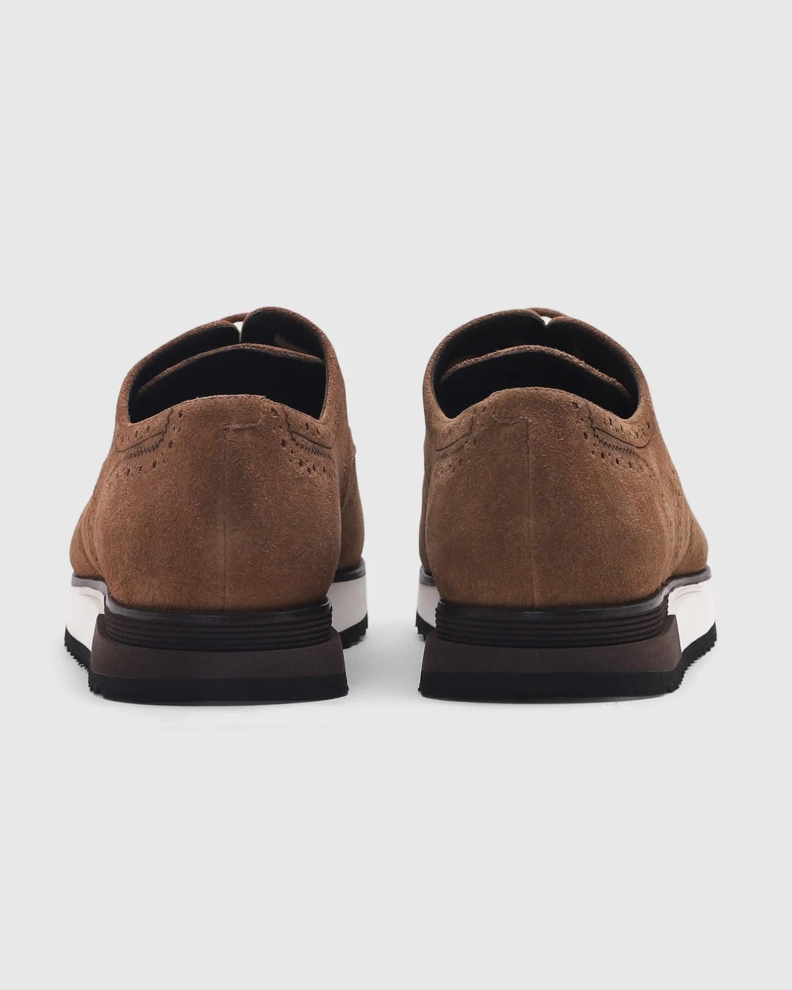 Leather Casual Brown Textured Sneakers - Poly