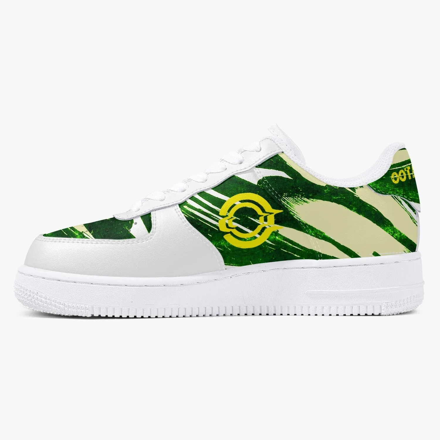 Low-Top Leather Sports Sneakers Green Cloud