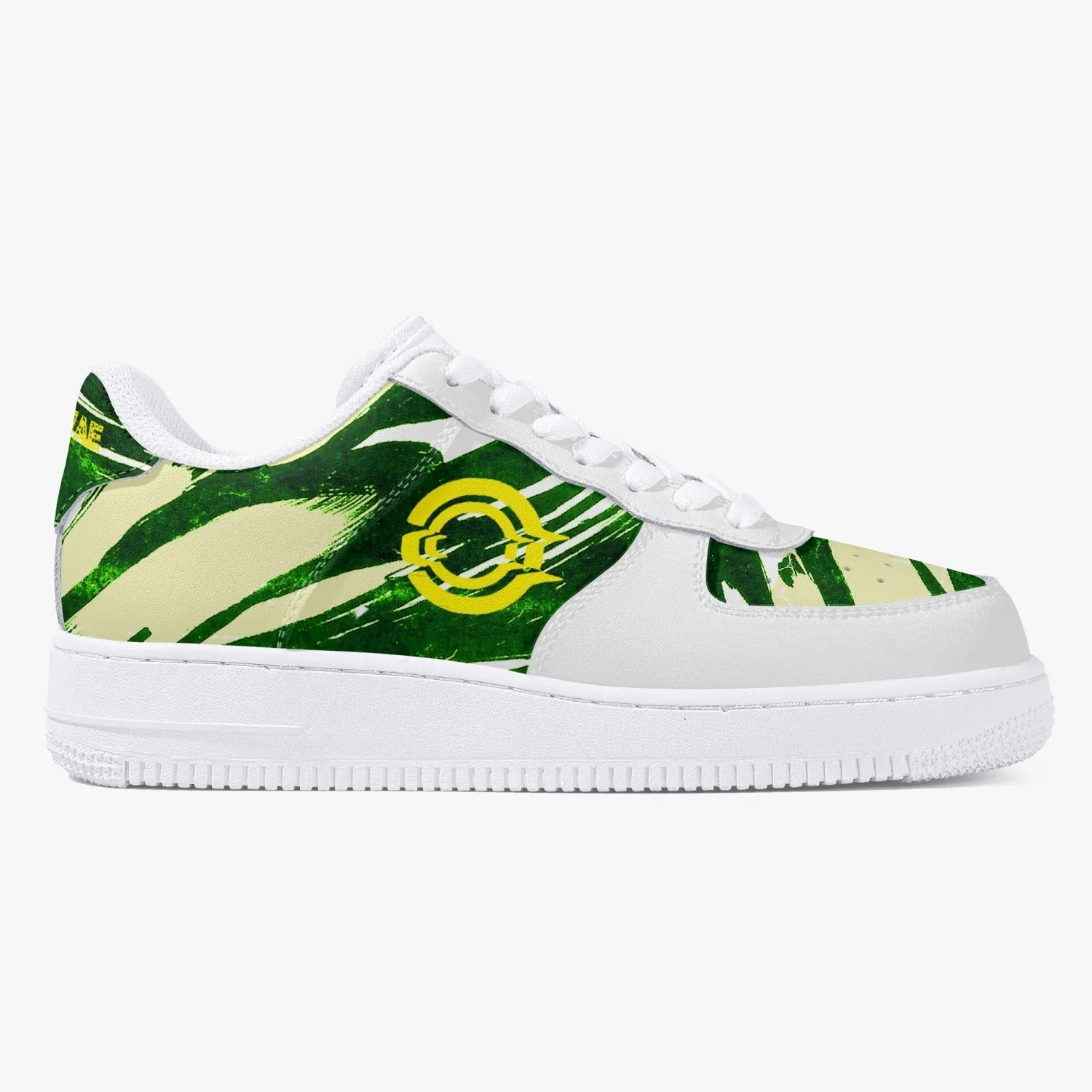 Low-Top Leather Sports Sneakers Green Cloud