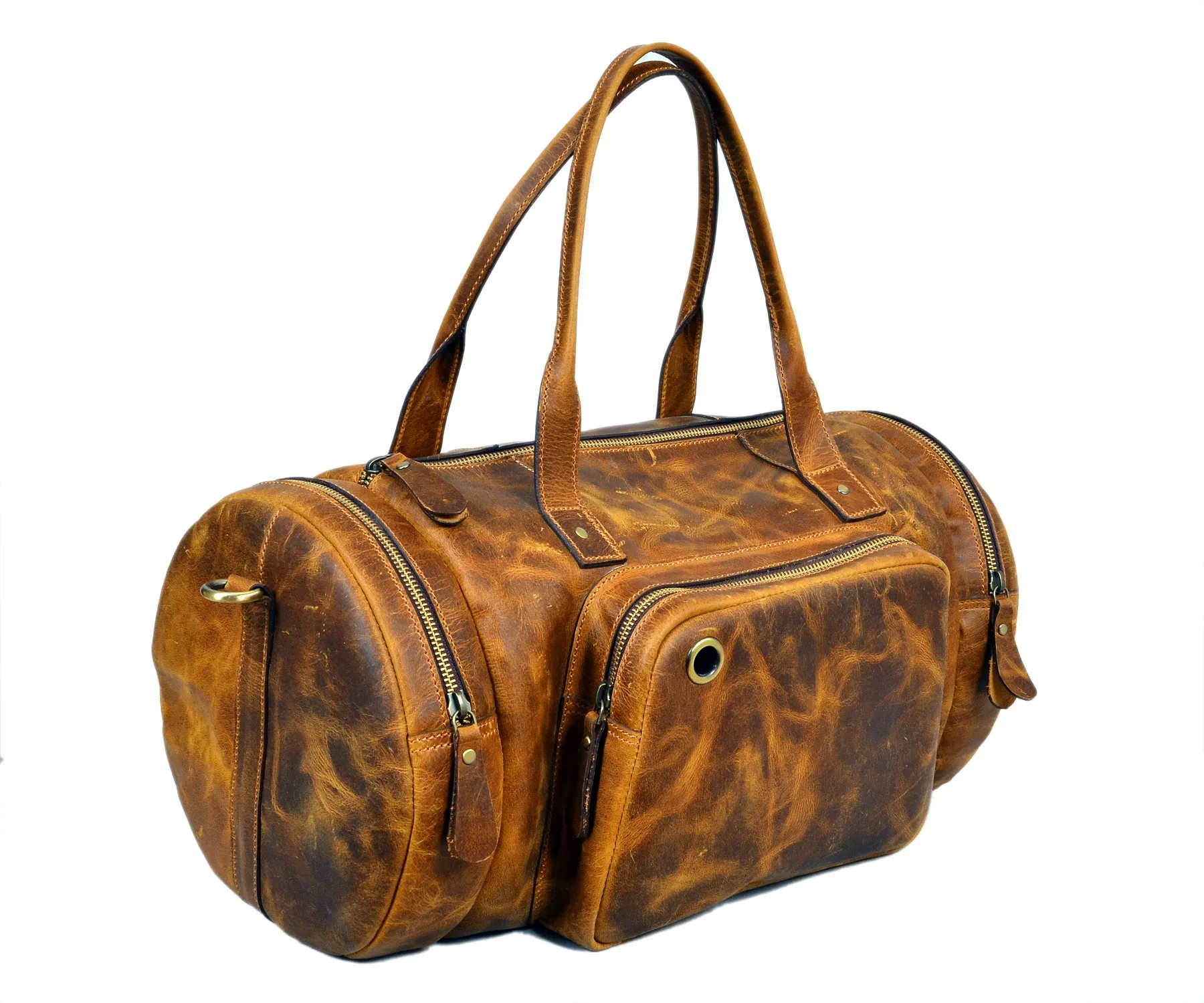 Mens Leather Overnight Bag