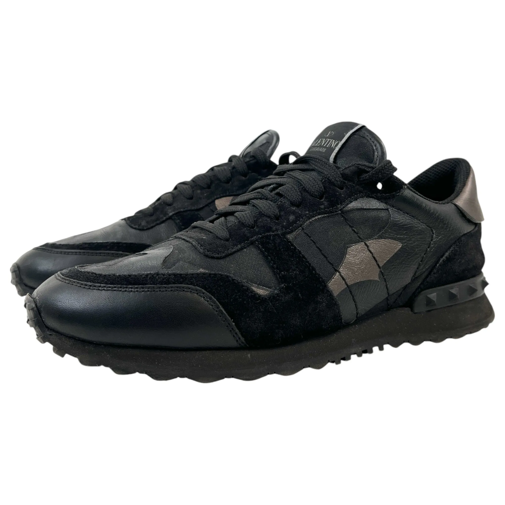 Men's Rockstud Low Trainers Black Size EU 40 / UK 6