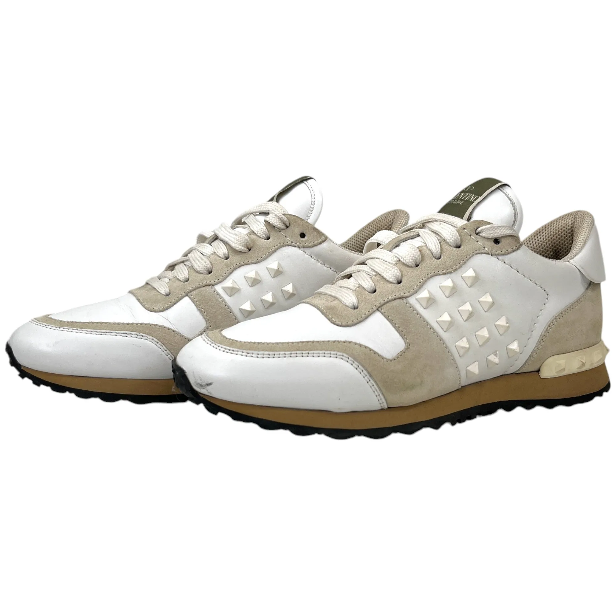 Men's Rockstud Low Trainers White Size EU 39 / UK 5