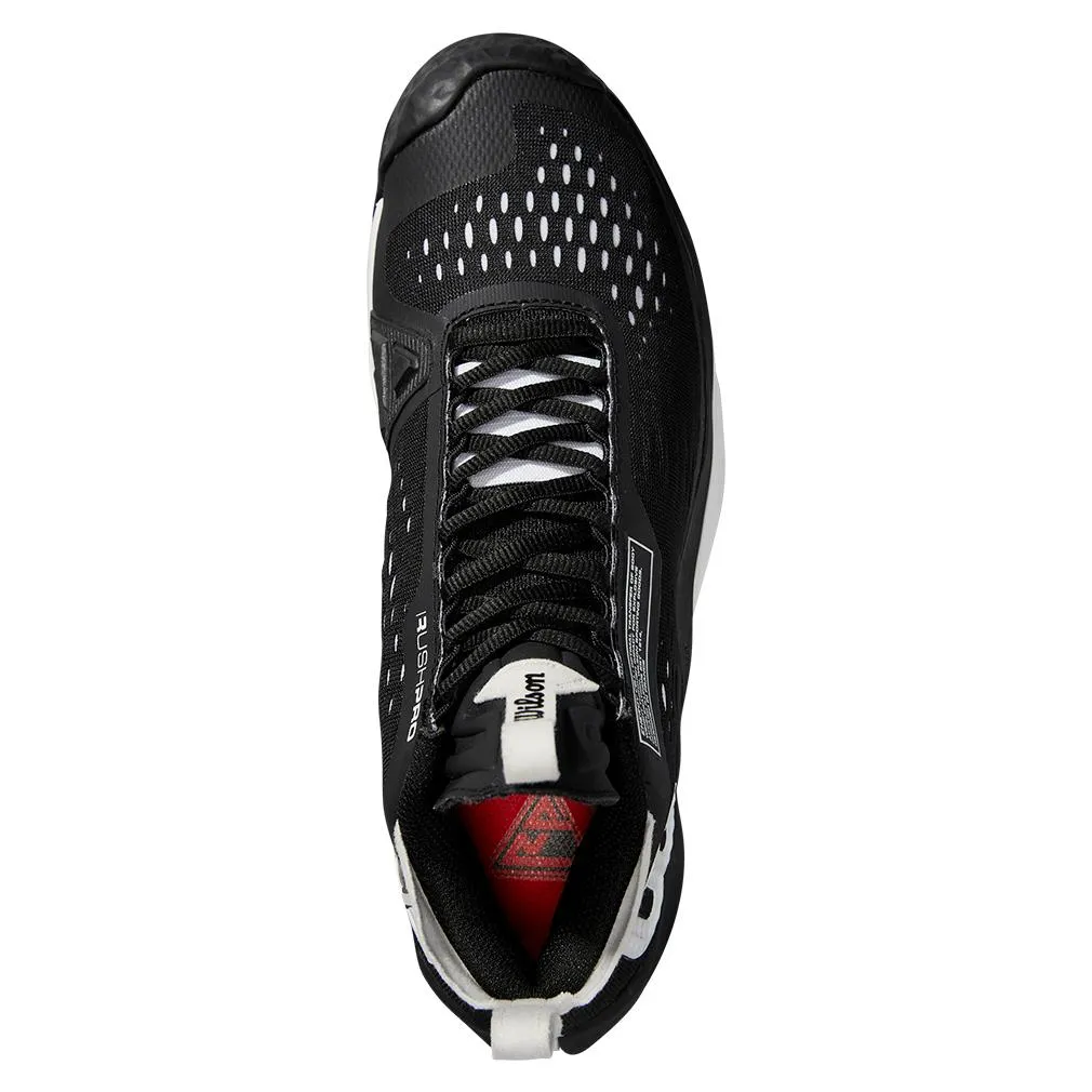 Mens Rush Pro Tour Mid Tennis Shoes Black and White