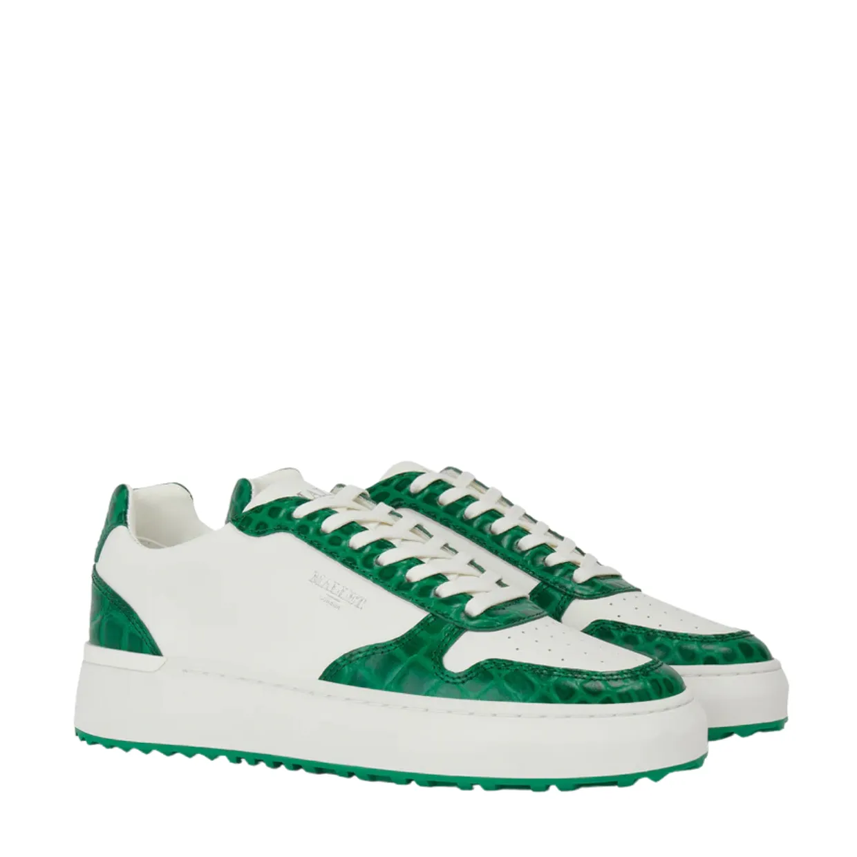 Miss Mallet Green Croc Hoxton Trainers