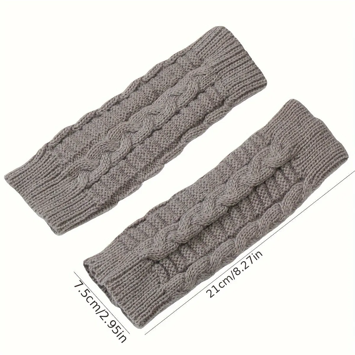 Monochrome Twist Knitted Gloves Short Fingerless Warm Gloves Autumn Winter Coldproof Elastic Gloves