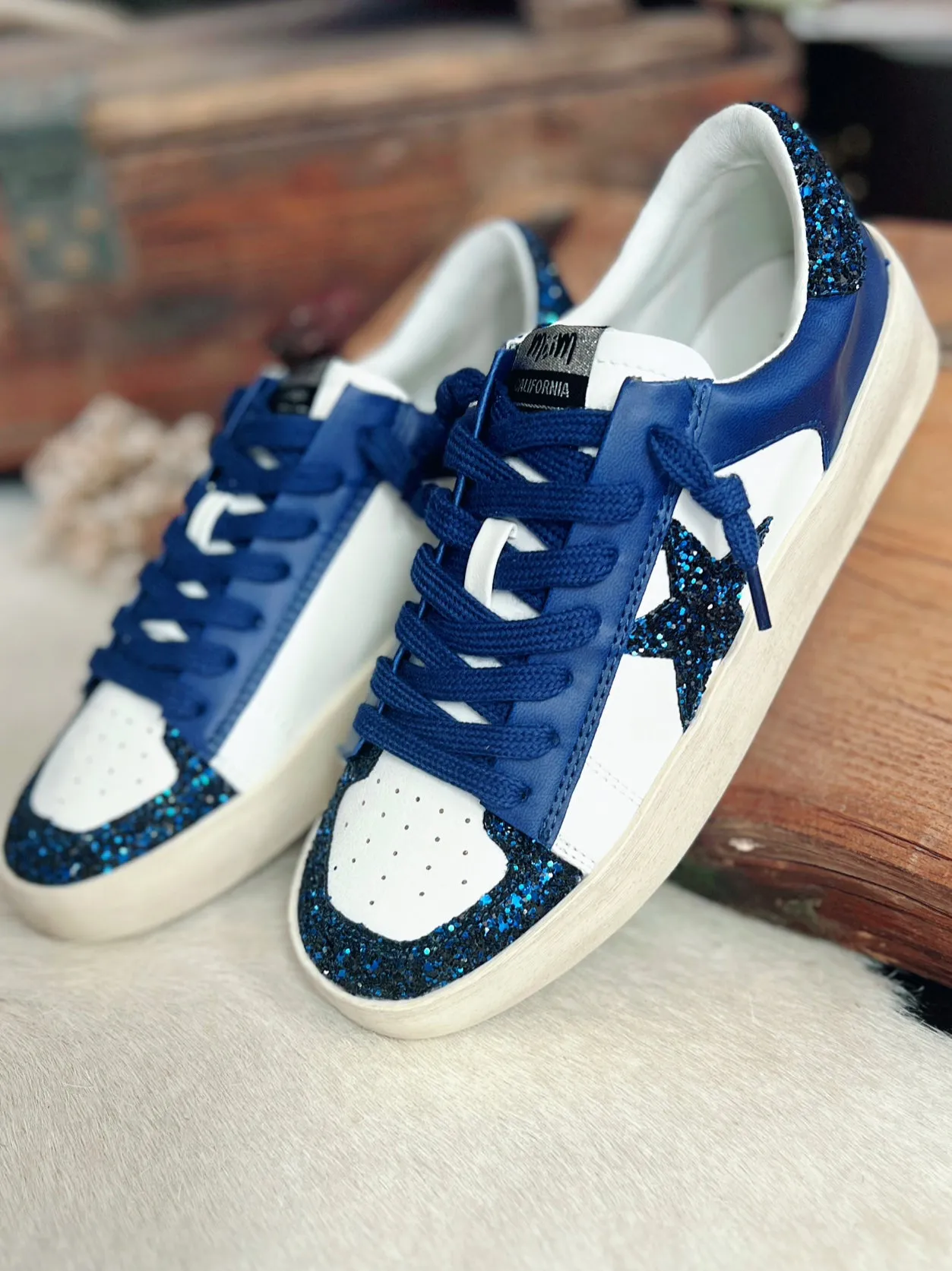 Navy Candace Star Sneakers