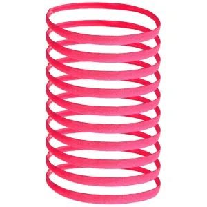 Neon Pink Mini Headbands - 10 Pack