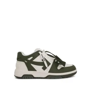 Out Of Office Calf Leather Sneaker in Dark Green/White