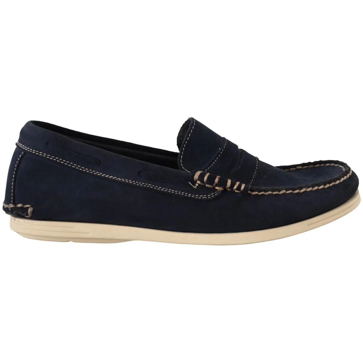 Pollini Chic Suede Blue Moccasins for Men