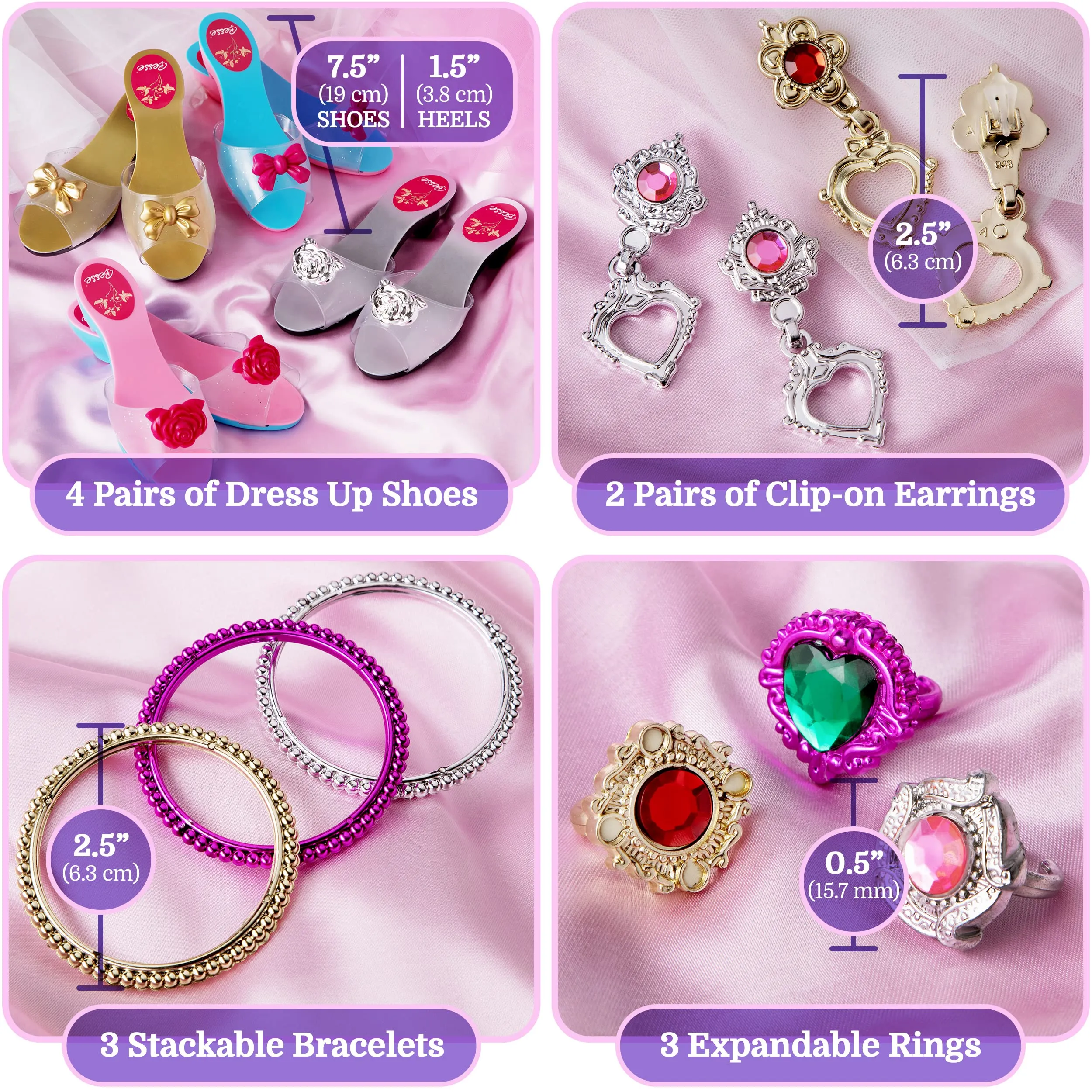 Princess Toddler Dress Up Shoes & Jewelry For Little Girls - Toddler Pretend