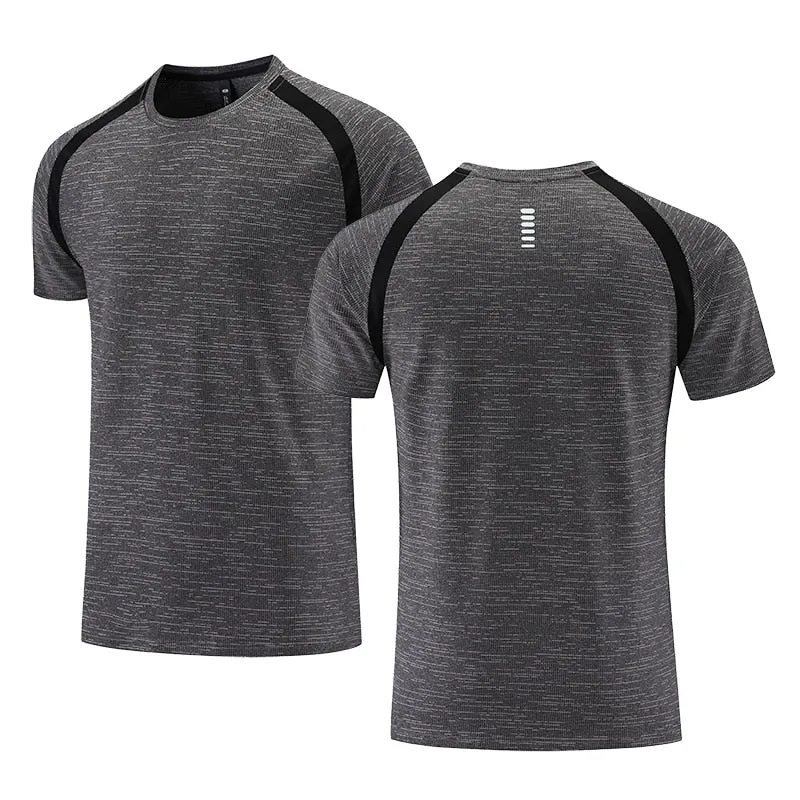 Quick Dry Men Running T-shirt Fitness Sports Top Gym Training Shirt Breathable Jogging Casual Sportswear