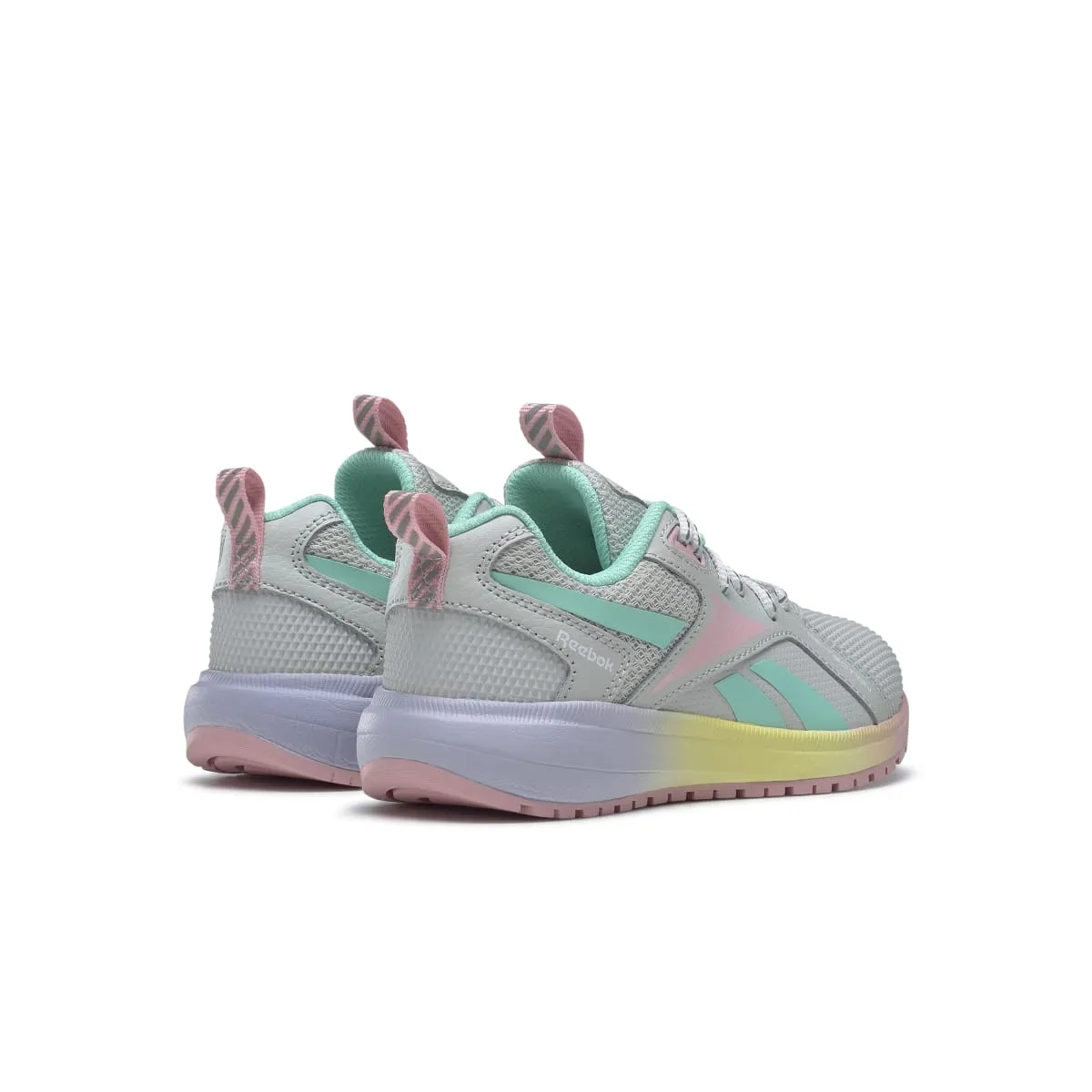 REEBOK HQ4007 DURABLE XT KID'S (Medium) Grey/Pink/Mint Leather & Rubber Running Shoes