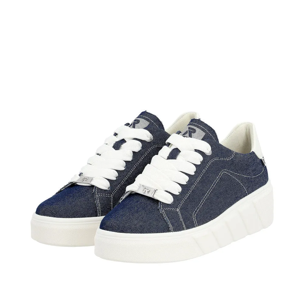 Rieker Evolution W0501-14 Ozean Denim Flatform Trainers