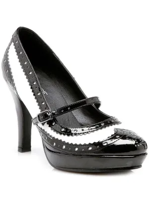 Ritzy Black and White 20s Flapper High Heel Costume Shoes