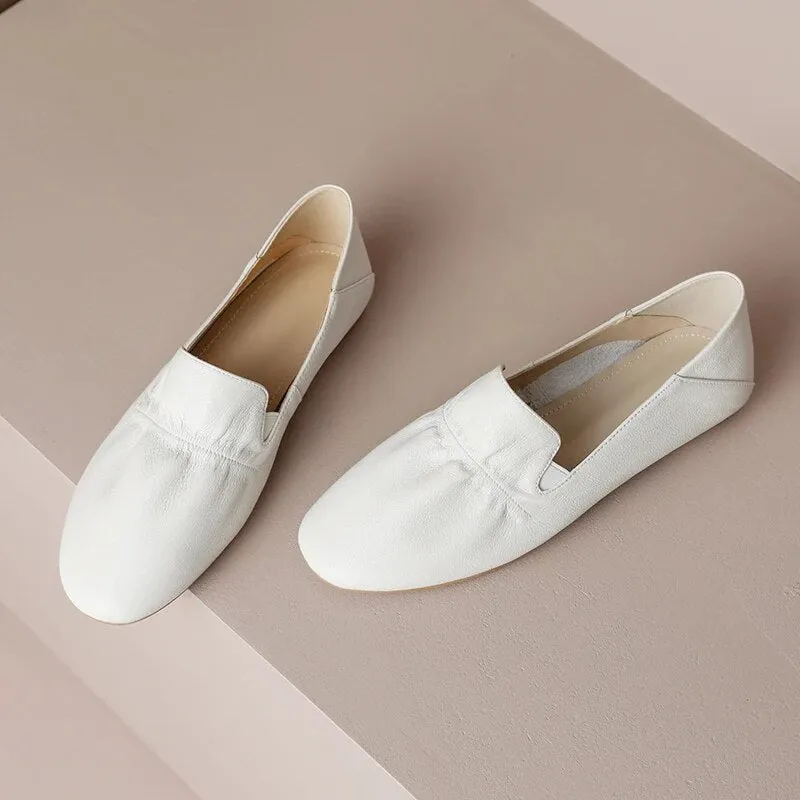 Round Toe Flat Heel Slip-On Shoes