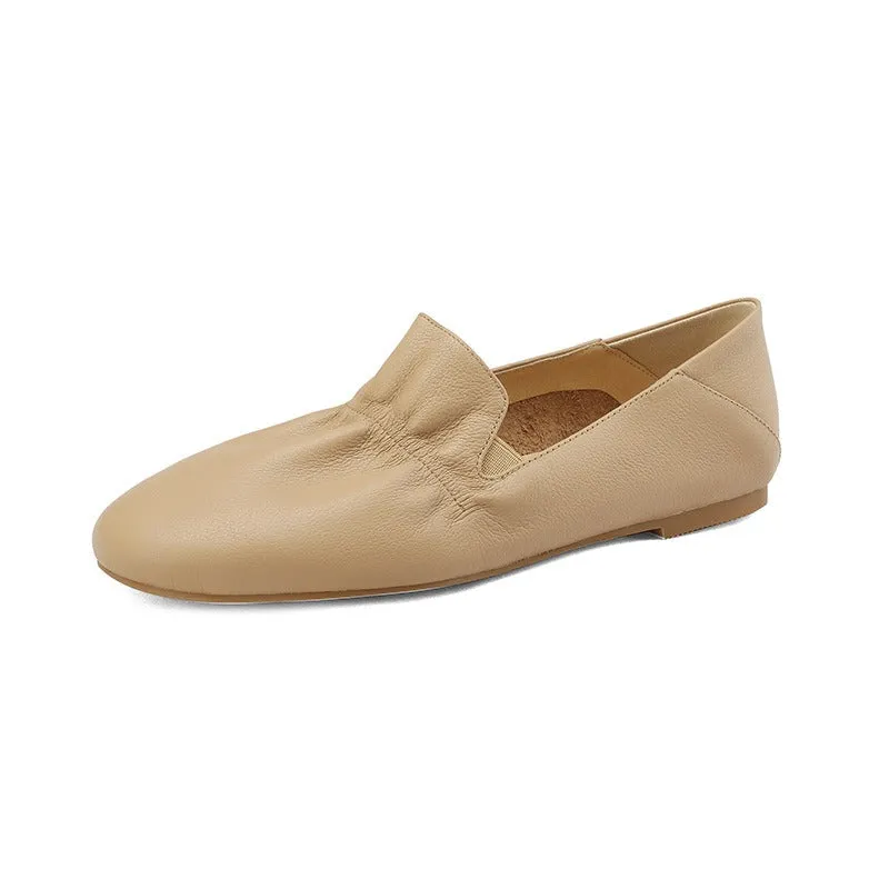 Round Toe Flat Heel Slip-On Shoes