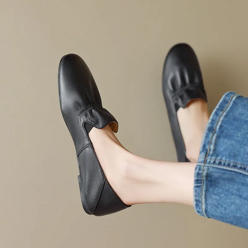 Round Toe Flat Heel Slip-On Shoes