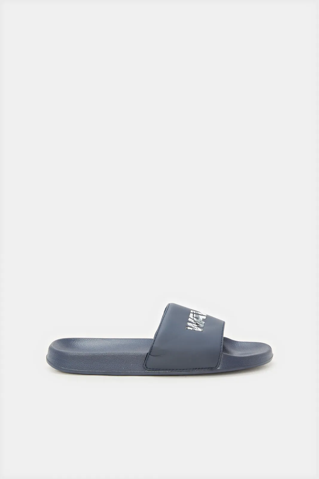 Senior Boys Navy Embossed Slide