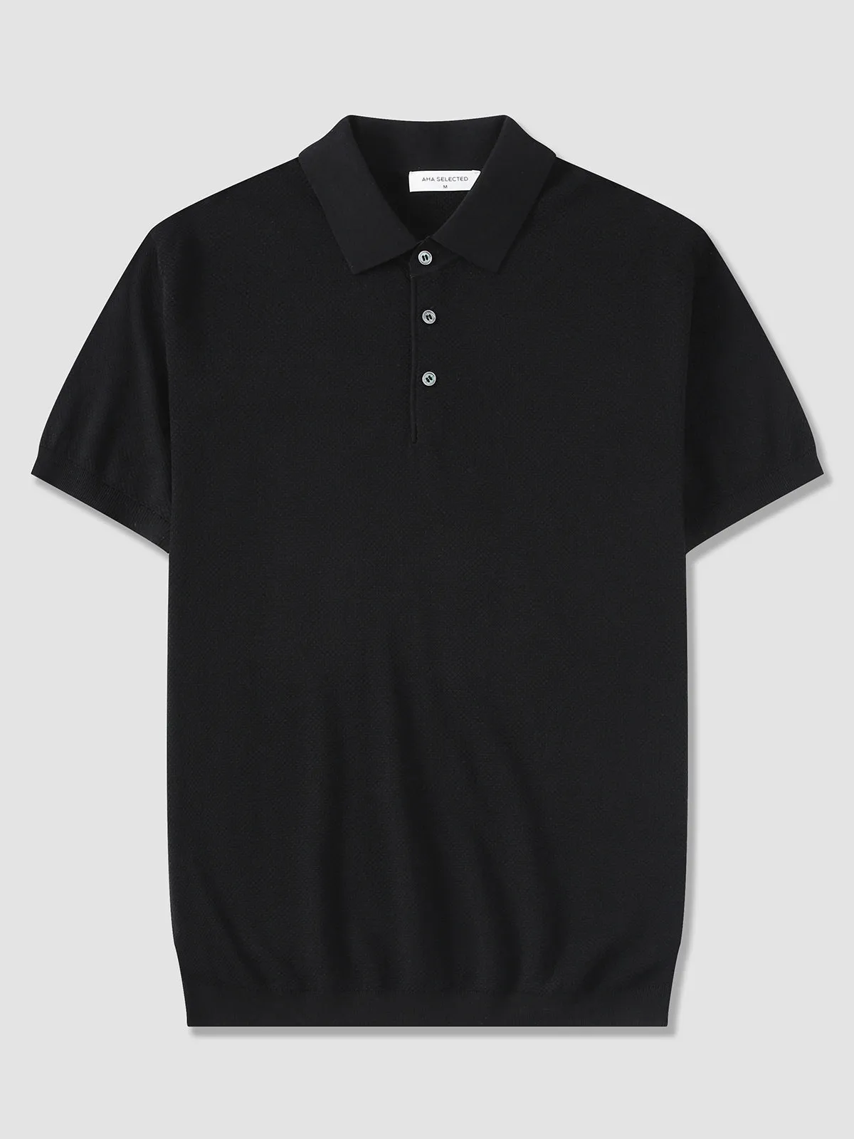 Silk Blend Short-Sleeved Knit Polo