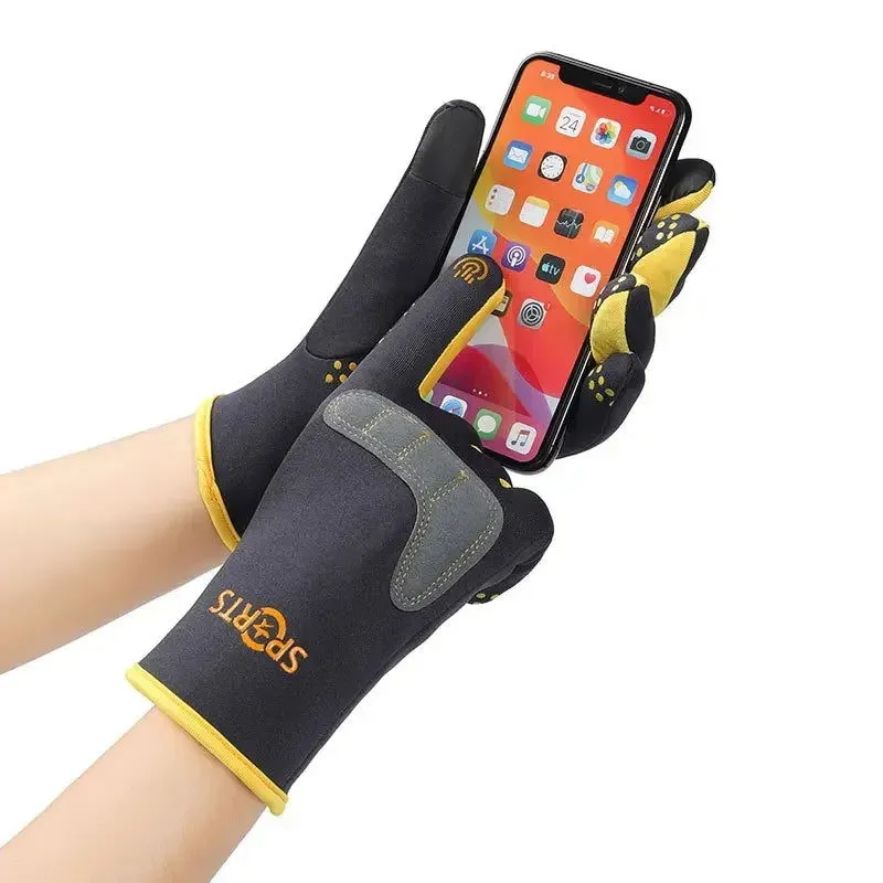 Sports Cycling Gloves, Windproof and Coldproof, Thickened, Waterproof and Velvet, Warm for Outdoor Mountaineering in Winter