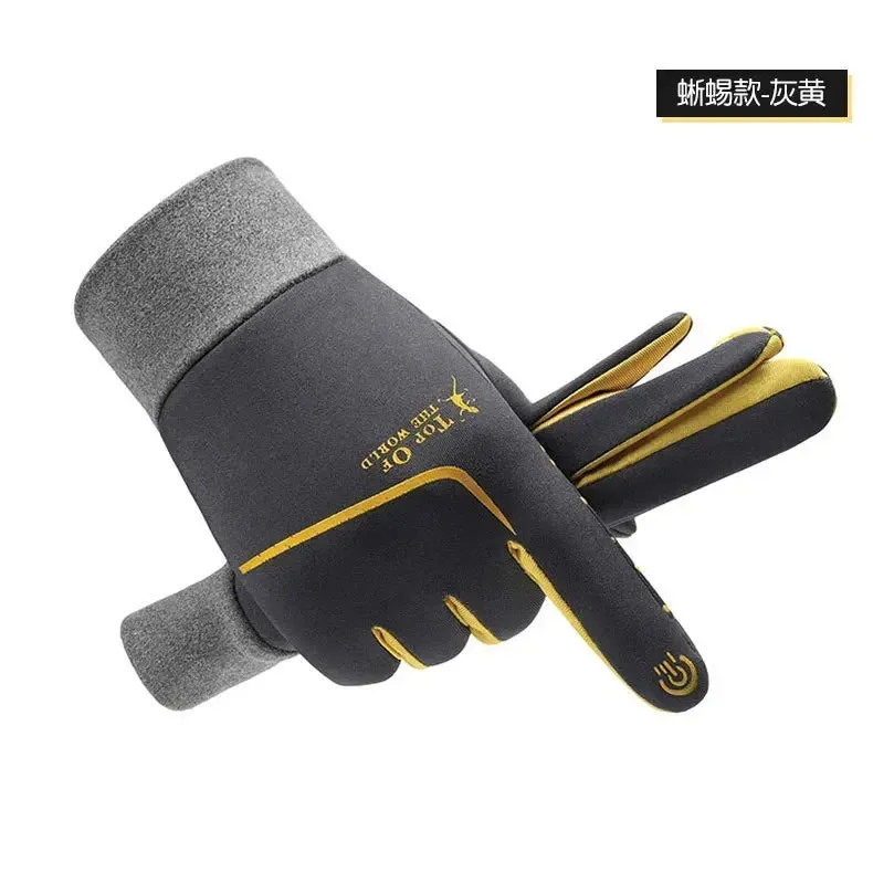 Sports Cycling Gloves, Windproof and Coldproof, Thickened, Waterproof and Velvet, Warm for Outdoor Mountaineering in Winter