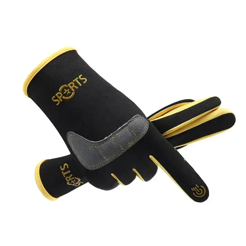 Sports Cycling Gloves, Windproof and Coldproof, Thickened, Waterproof and Velvet, Warm for Outdoor Mountaineering in Winter