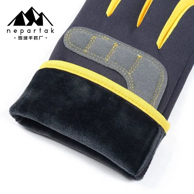 Sports Cycling Gloves, Windproof and Coldproof, Thickened, Waterproof and Velvet, Warm for Outdoor Mountaineering in Winter