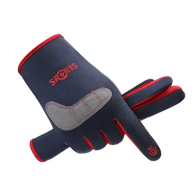 Sports Cycling Gloves, Windproof and Coldproof, Thickened, Waterproof and Velvet, Warm for Outdoor Mountaineering in Winter