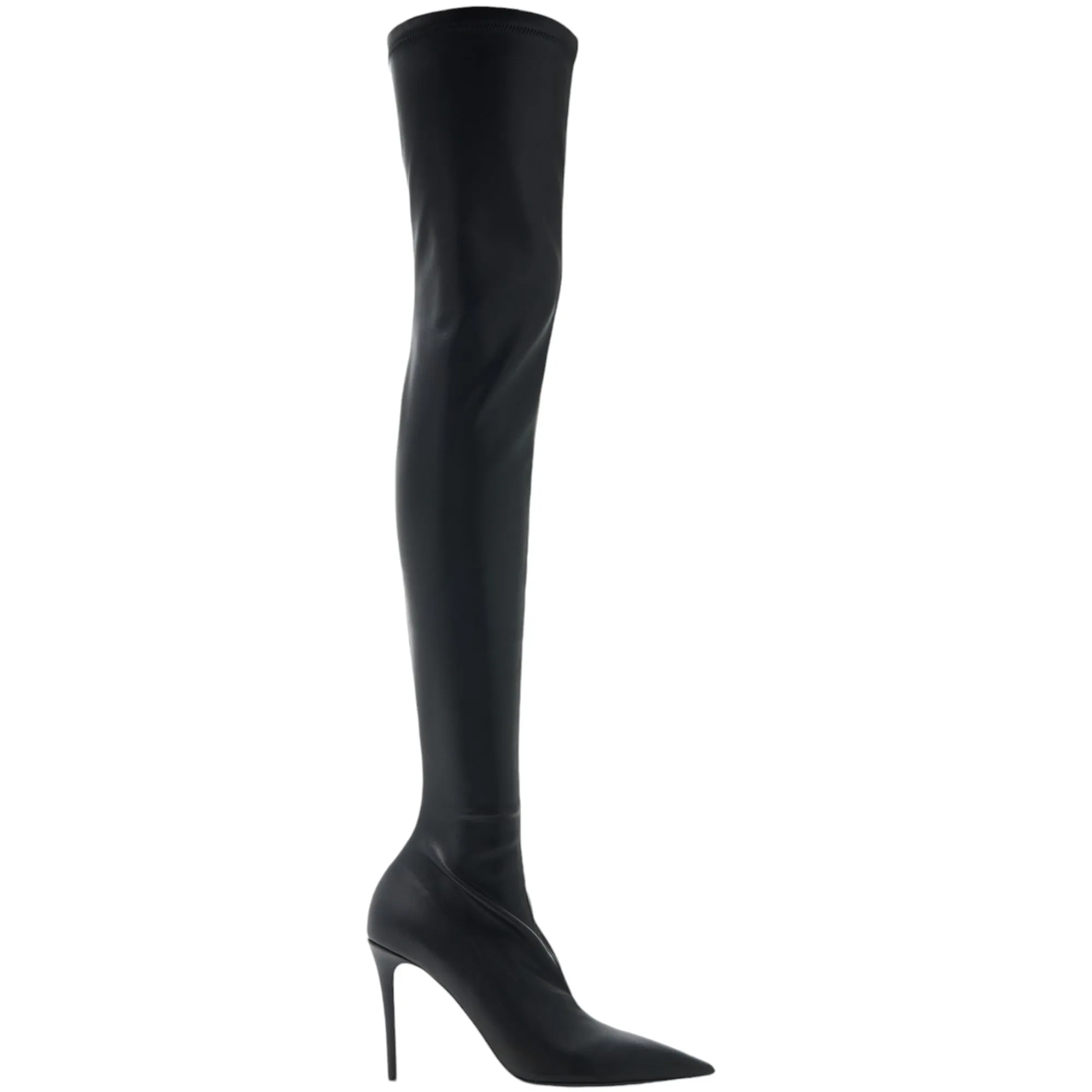 Stella McCartney Black Vegan Leather Iconic Stretch Over The Knee Boots