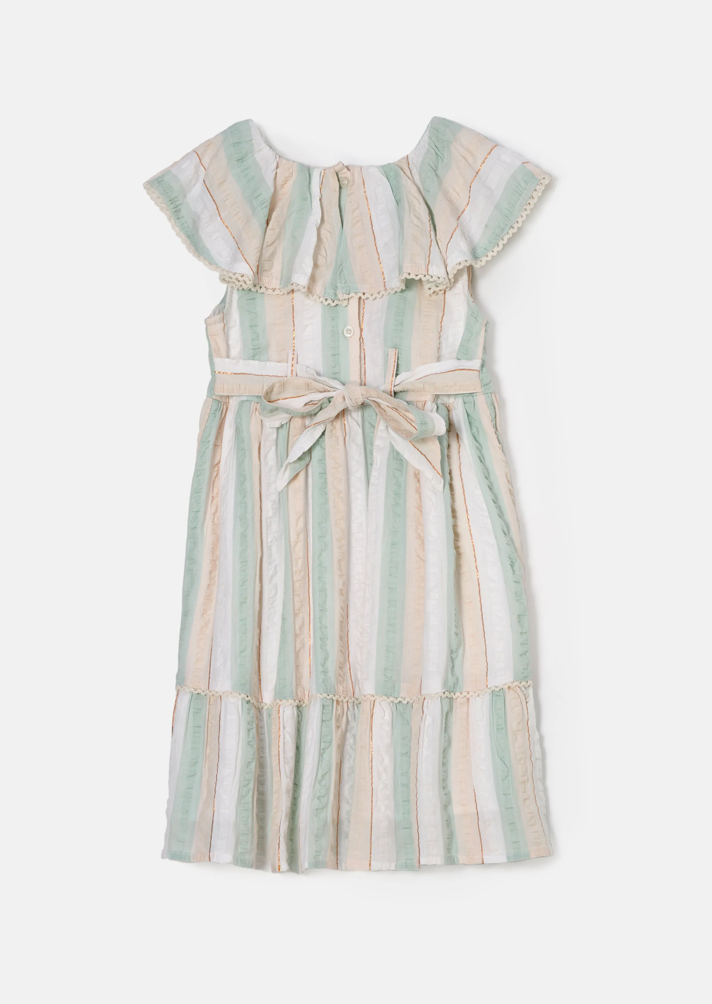 Tasha Green Stripe Collar Sundress