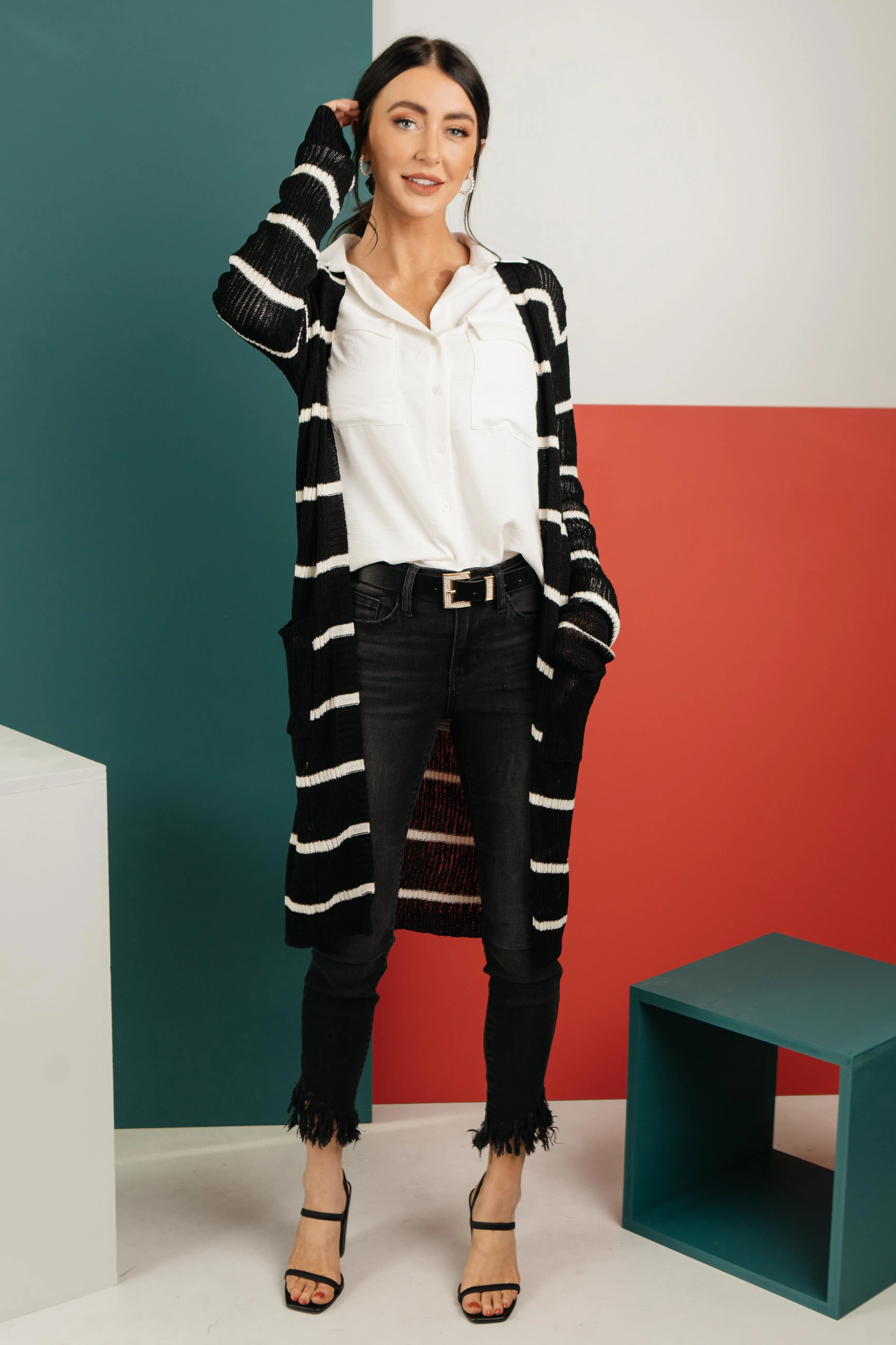 The Janessa Striped Cardigan