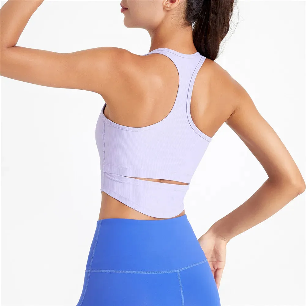 Thin Straps Crossed Back Yoga Sports Bra