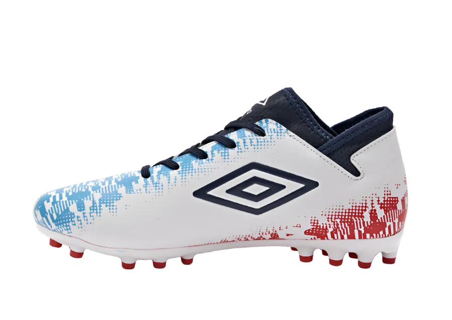 Umbro Kids Football Boot Formation II FG White/Dark Navy/Vermillion/Atomic Blue