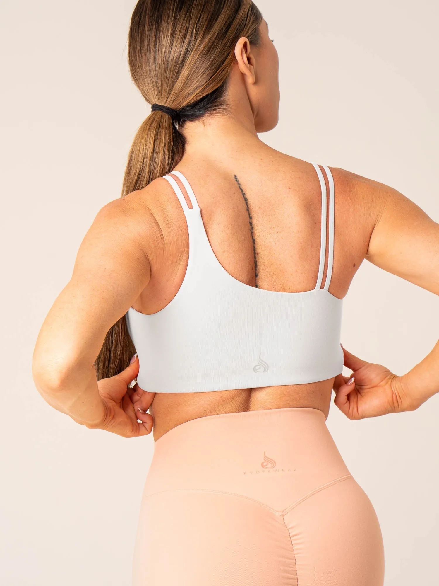 Unstoppable One Shoulder Sports Bra - White